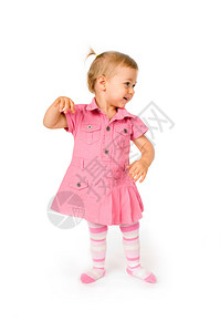 可爱快乐的女婴跳舞图片