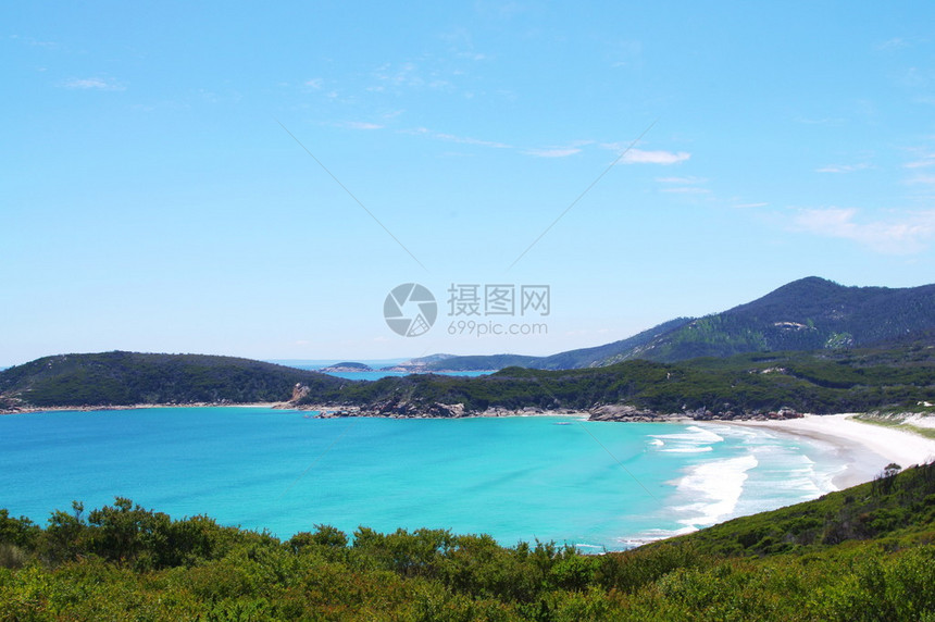 美丽的澳大利亚蓝色海岸线AustraliabeautureBlueS图片