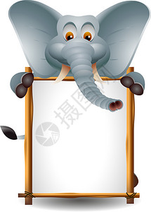 可爱的大象与板图片