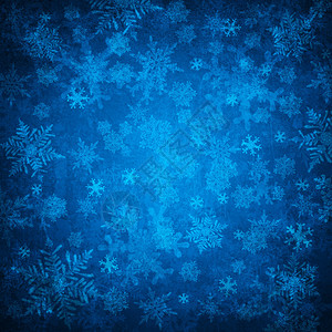 蓝色圣诞背景与雪花背景图片