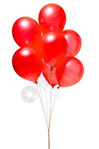 孤立在白色的红色气球图片