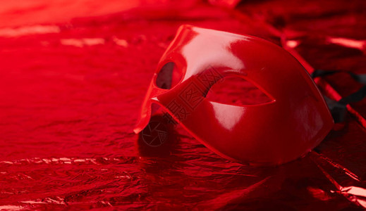 节日狂欢红色面具背景图片