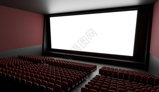 在空的电影厅中空白的屏幕3图片