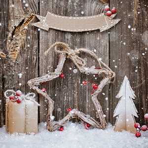 祝贺的木制的圣诞装饰图片