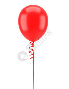 一个红色政党气球白色背景背景图片