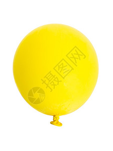 黄色气球膨胀白底孤图片