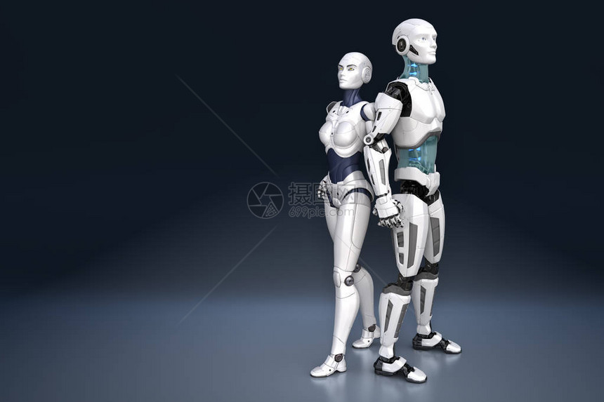 女和男机器人图片