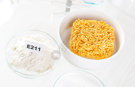 E211苯甲酸钠添加到食品药品等产品中的防腐剂物质高清图片