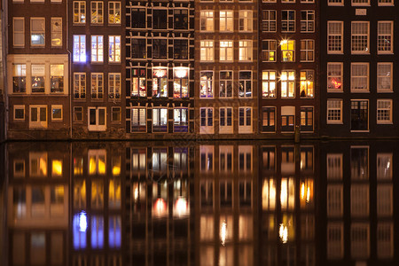 阿姆斯特丹街道在晚上图片
