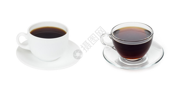 Cups咖啡和茶叶图片