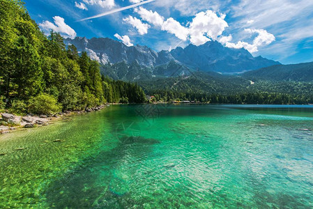 德国巴伐利亚伊布西湖欧洲全景照片图片