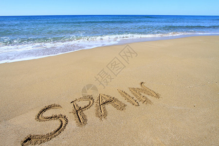 西班牙写在沙滩上图片