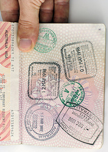 英国护照上的入境印章和签证图片