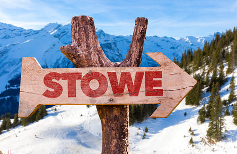 斯托木牌与冬天背景图片