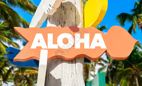 Aloha路标牌背图片