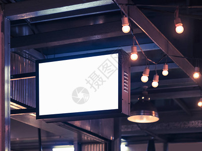 模拟黑金属框架显示商店灯光晚会活动MockupBlackMegyFramDeferDownChowardShi背景图片