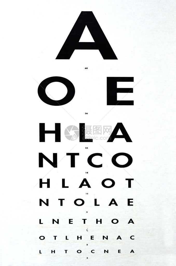 眼科检查用于视力测试的传统Snellen图表健康和医疗保图片