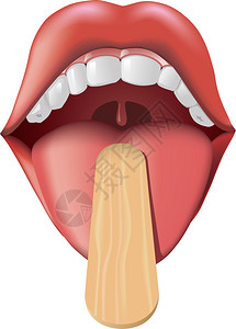伸舌在医生的木舌压抑剂的帮助下设计图片