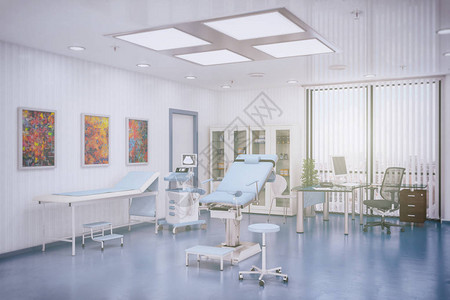带有妇科椅的妇科治疗室的3d渲染图片