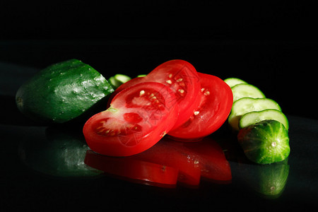 切片西红柿和黄瓜图片
