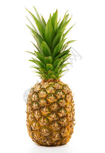 白色背景上的新鲜菠萝背景图片