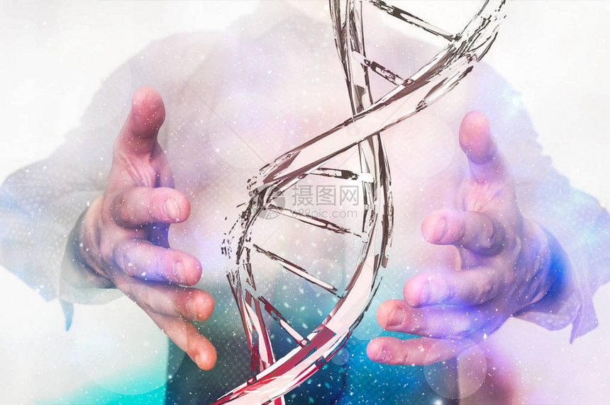 手与之间DNA分子骨折的人图片