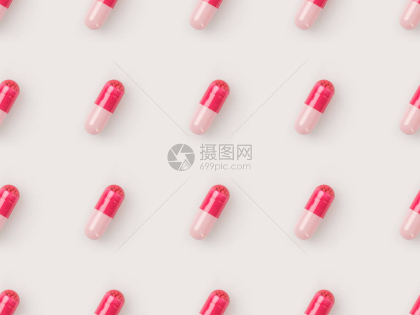 一组红色和粉红色药丸图片