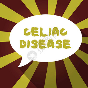 显示西莉亚克病的文本符号概念照片小肠对营养素消化背景图片