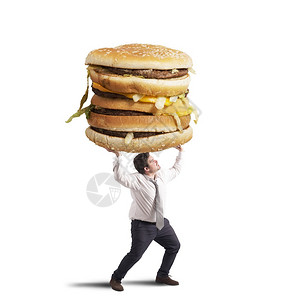 胖子撑起三明治的重量图片