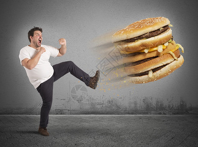 胖子踢了一个巨大的胖三明治图片