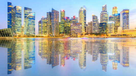 新加坡金融区和商业大厦的风景图片