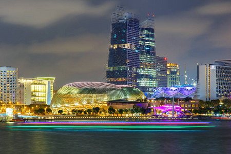 新加坡MarinaBay夜景时图片
