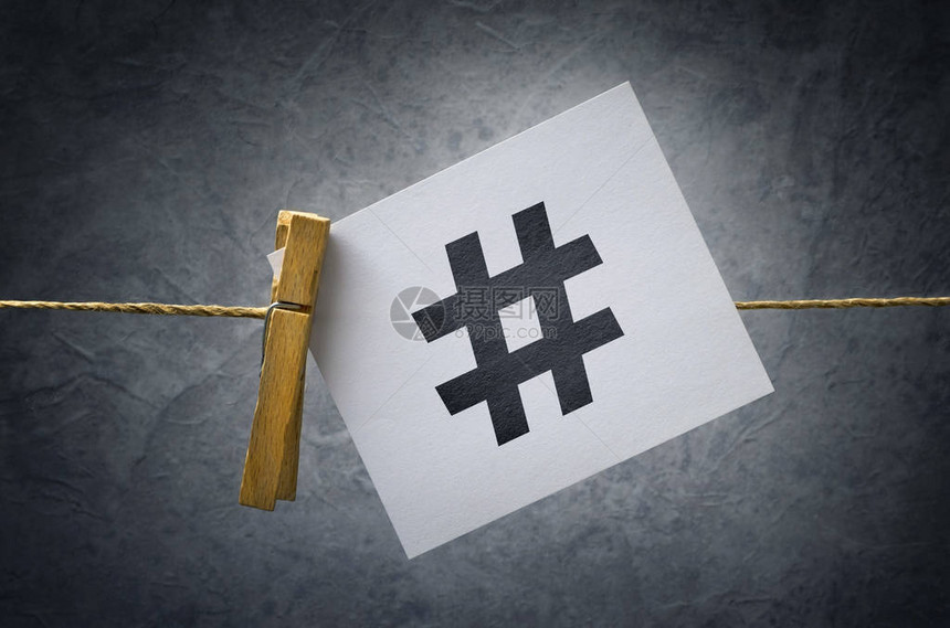 Hashtag用于社交媒体网站和应用程序作为网络媒体标签图片