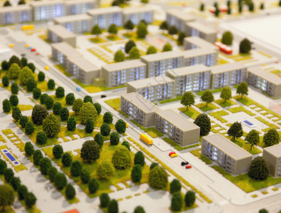 城区建筑模型轮班效应图片
