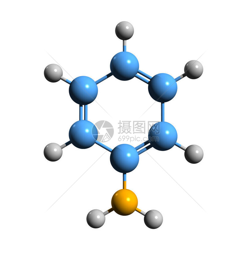 白底分离的苯胺活骨骼配方分子化学结图片