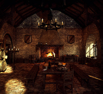 中世纪城堡厨房图片