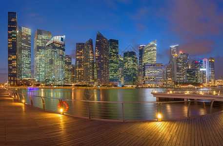 新加坡的摩天大楼天际线图片