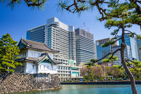日本东京皇宫护城河塔图片