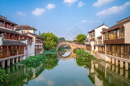 普惠上海七宝古城景观背景