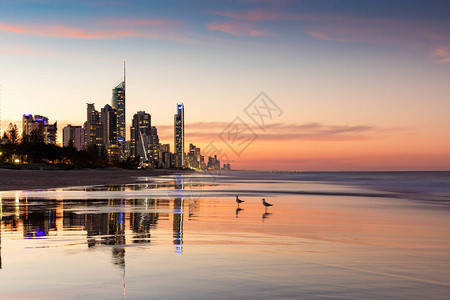 澳大利亚金海岸日落时图片