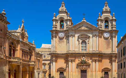 圣保罗大教堂在马耳他Mdina高清图片