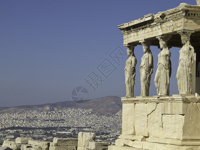 希腊雅典卫城背景图片