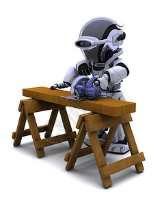 电动升降桌3D渲染的机器人人偶设计图片