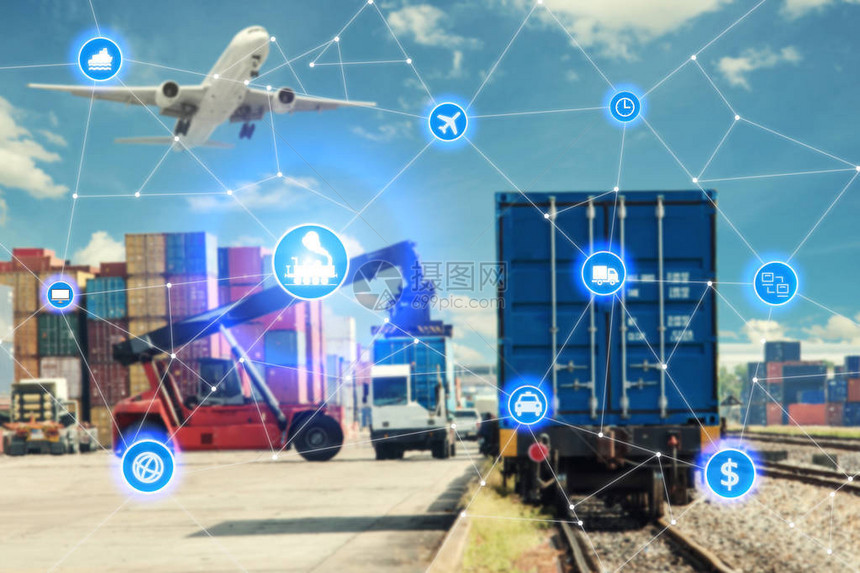 全球业务连接技术接口集装箱货运列车的全球合作伙伴连接图片