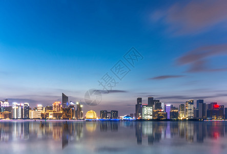 杭州清江新城市的夜景背景图片