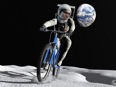 宇航员在月球上的漫画形象图片
