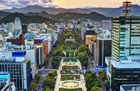 日本北海道札幌市风景背景图片