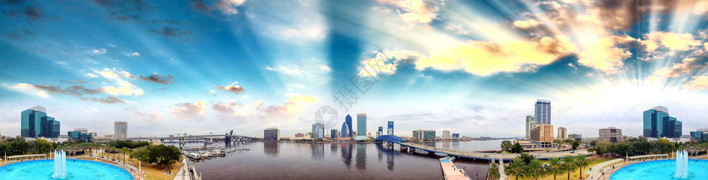 佛罗里达州杰克逊维尔的全景背景图片