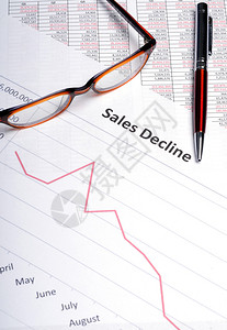 业务分析显示销售额下降背景图片