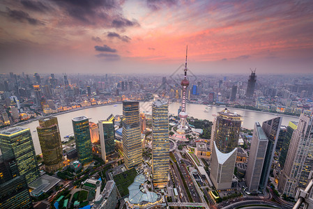 上海市风景俯视金融区和图片